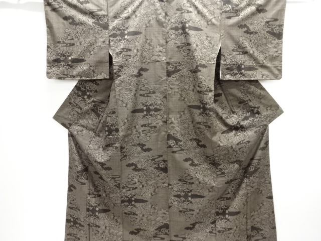 JAPANESE KIMONO / UNUSED DORO OSHIMA TSUMUGI (5 maruki) / WOVEN STREAM WATER